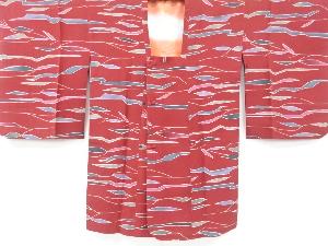 抽象草葉模様道行コート